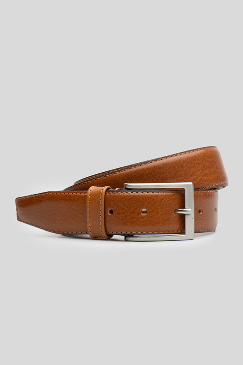 Cognac Italian calf leather belt