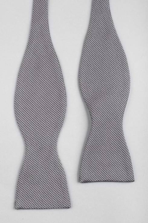 Grey grenadine silk bow tie