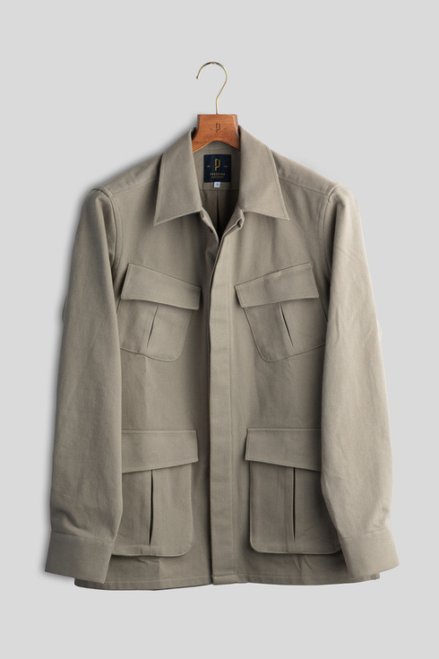 Sage Green Cotton Moleskin Field Jacket