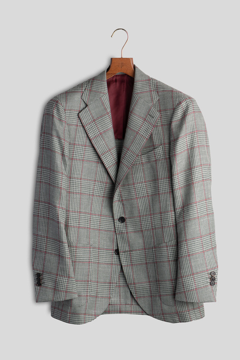 Sage Green and Raspberry Pink Checked Sportcoat