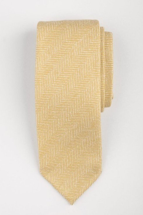 YELLOW FLANNEL UNTIPPED HANDROLLED TIE