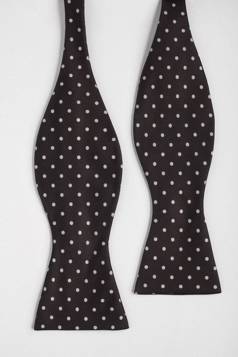 brown polka dots Macclesfield bow tie