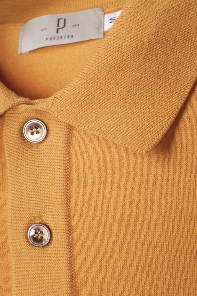 Mustard knitted polo shirt | Clothing \ Knitwear \ Polo Shirts | Sklep ...