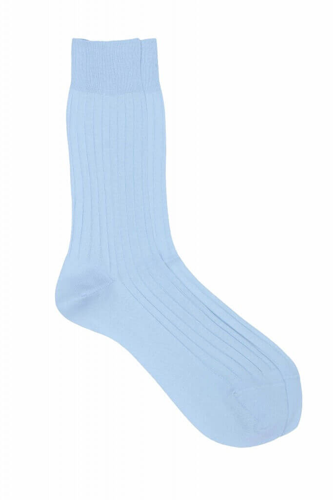 Baby blue 100% Mercerized Cotton Socks - Fil D'écosse