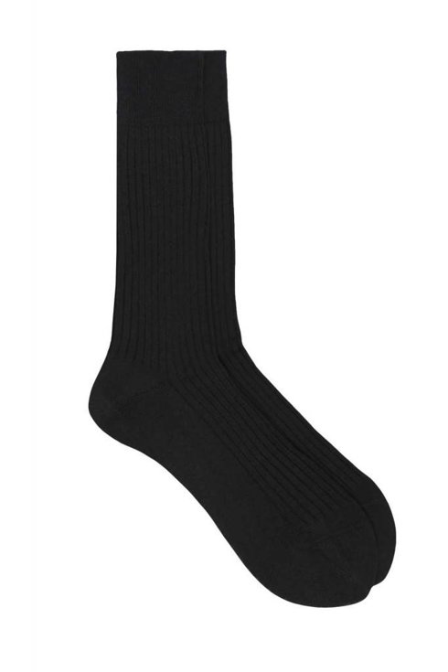 Black 100% Mercerized Cotton Socks 