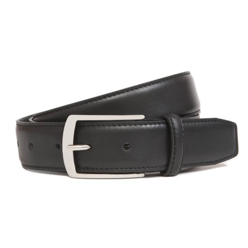 Black calf leather belt