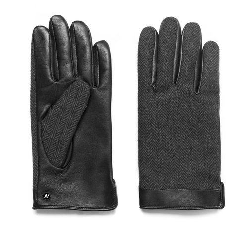 Black herringbone gloves