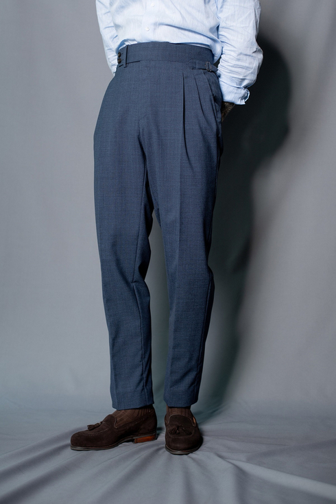 Blue Houndstooth "Alfred" Trousers