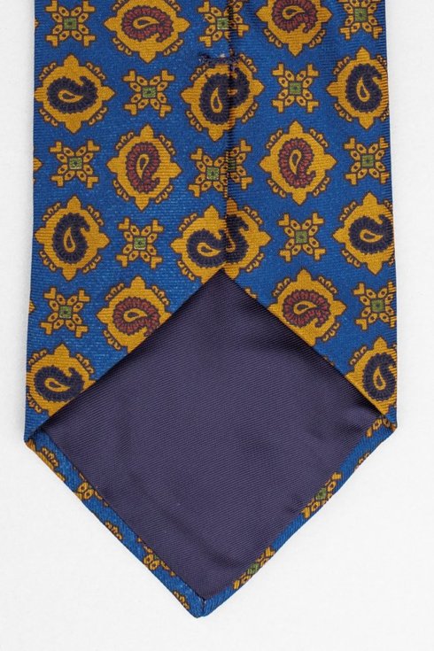 Blue paisley Ancient Madder Silk tie