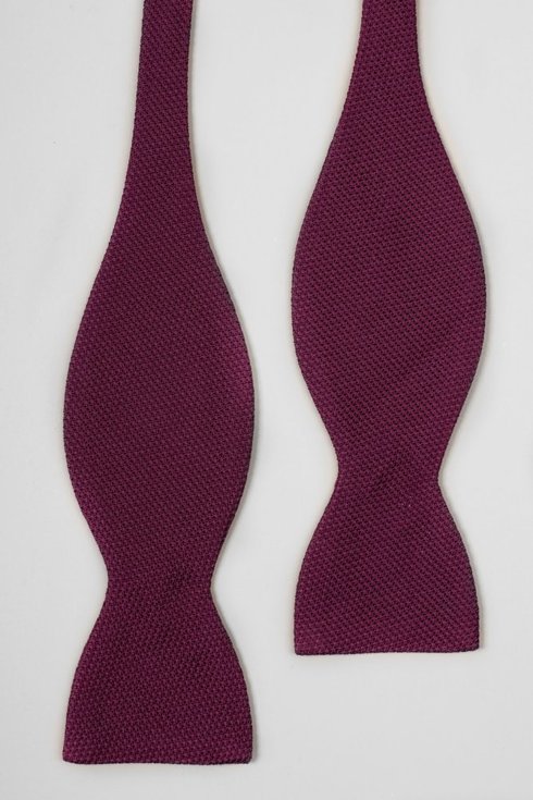 Burgundy grenadine silk bow tie