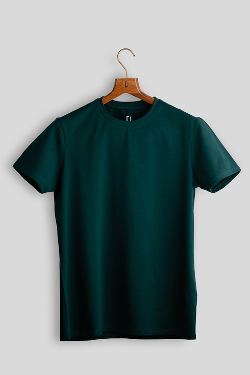 Green Cotton Crew Neck T-shirt