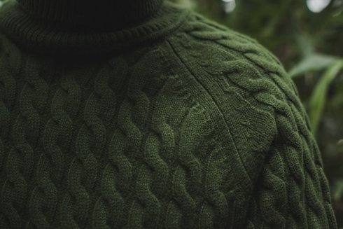 Green turtleneck 100% merino wool