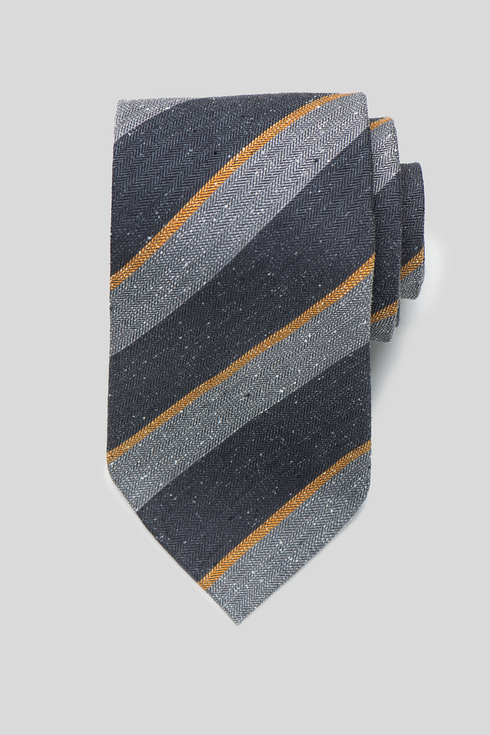 Grey, Charcoal and Yellow Striped Tie