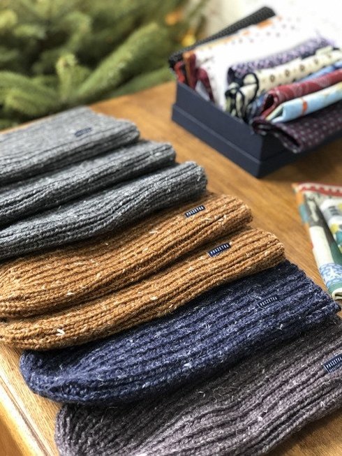 Hand-knit blue beanie