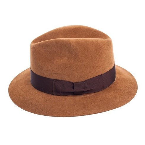 Light brown fedora hat 