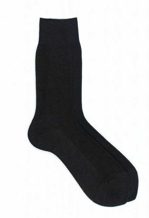 Men Rib 100% Superwash Fine Merino Wool Socks /  Pedemeia