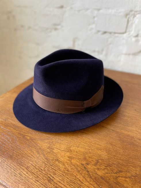 Navy blue fedora hat 