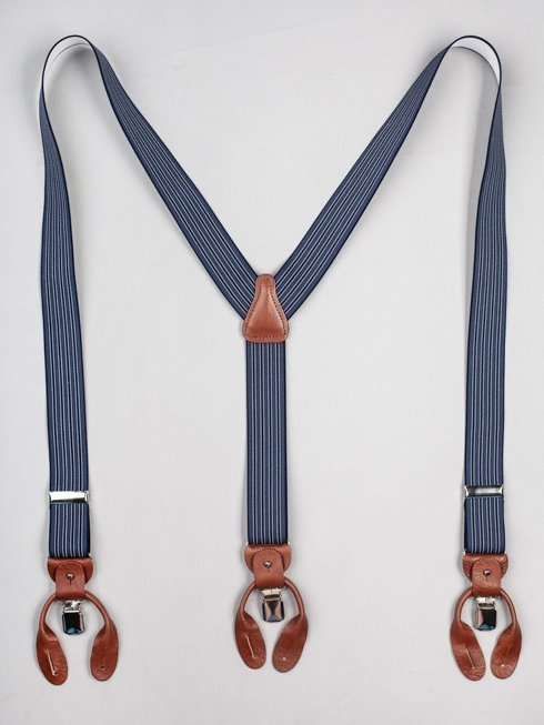 Navy stripped elastic braces 3,5 CM 