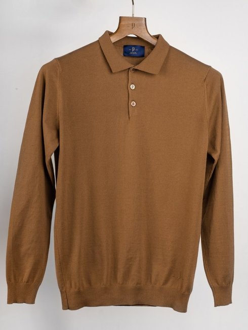 Polo sweater, hazel-brown
