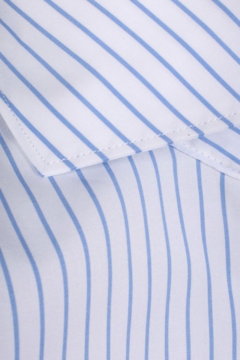 Sky Blue Stripe Spread Collar Shirt