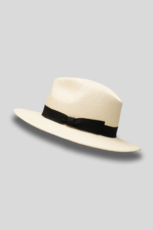 Wide Brim Panama Hat (Natural/Black Hatband)