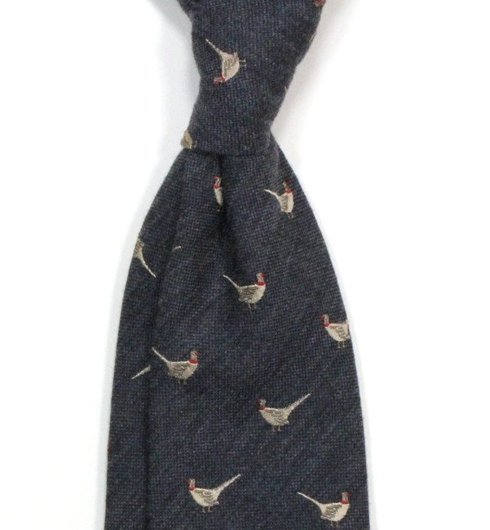grey tie silk&wool PHEASANT