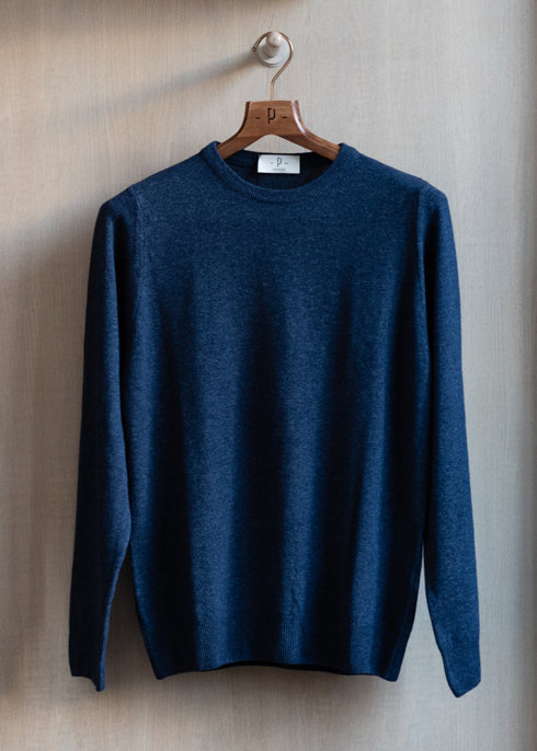 light navy wool & cashmere sweater
