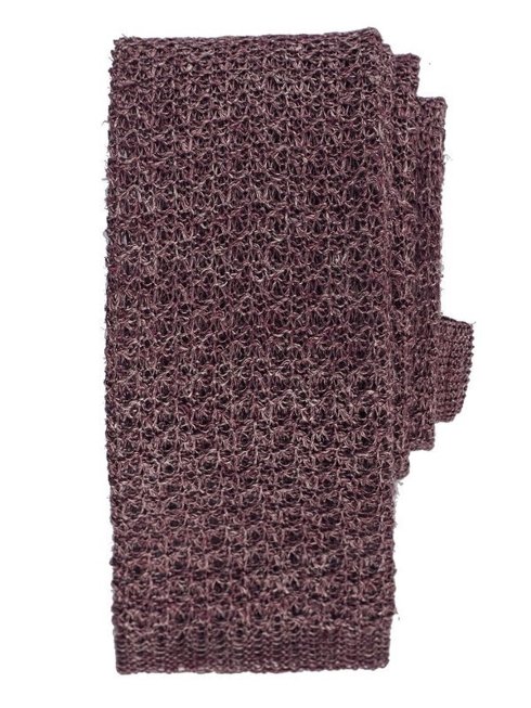 linen burgundy knit tie