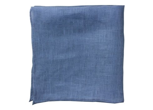 linen pocket square blue