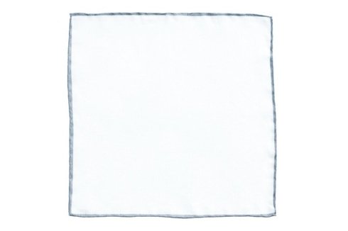 linen pocket square with grey border