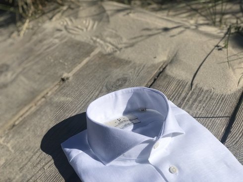 linen white cutaway shirt