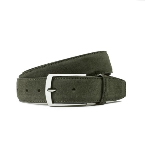 olive suede leather belt
