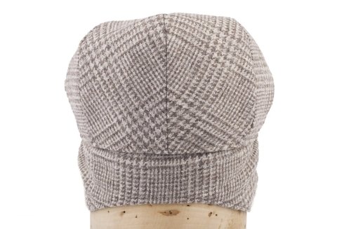 prince wales flat cap with ear flaps Marling & Evans undyed wool