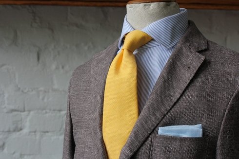 untipped cotton&silk tie