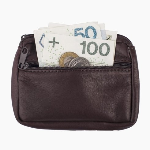 wallet with zipper cherry-brown