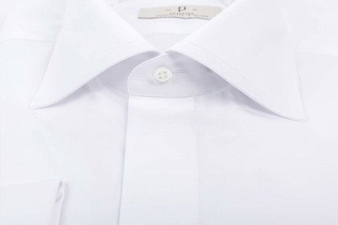 white formal shirt with semi spread collar
