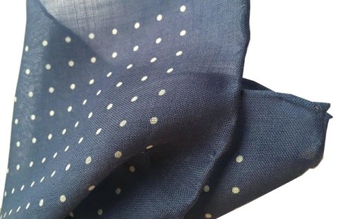 wool & silk polka dots pocket square