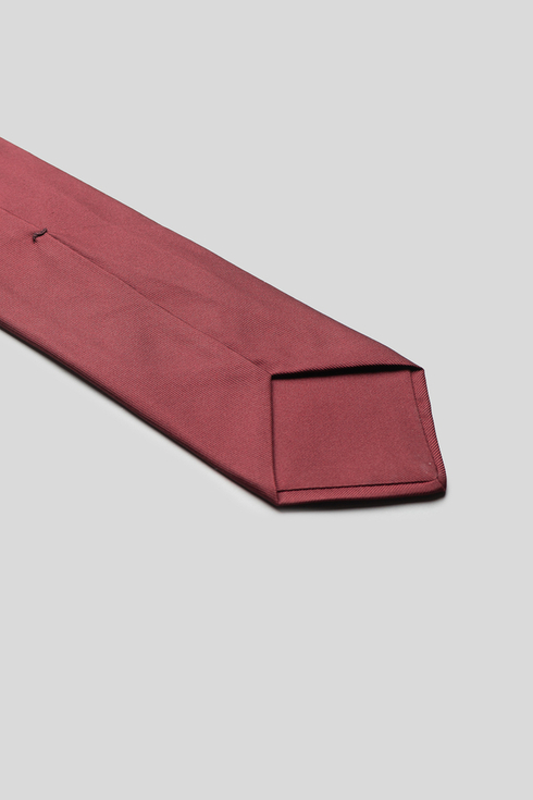 Bordowy krawat six fold z jedwabiu Macclesfield