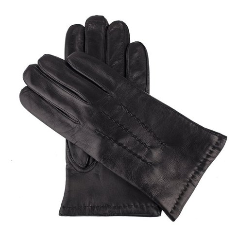 Czarne rękawiczki ze skóry jagnięcej