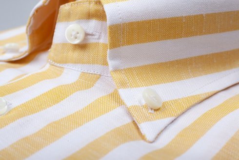 Koszula lniano - bawełniana w żółte pasy
