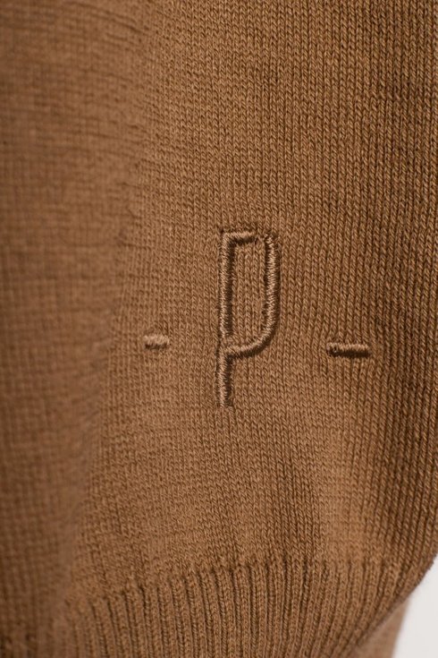 Polo sweter - orzechowy