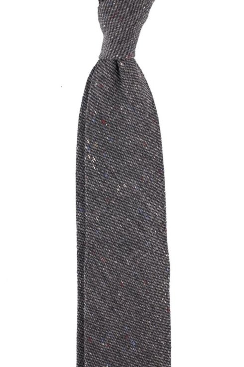 Szary Nakrapiany wełniany krawat